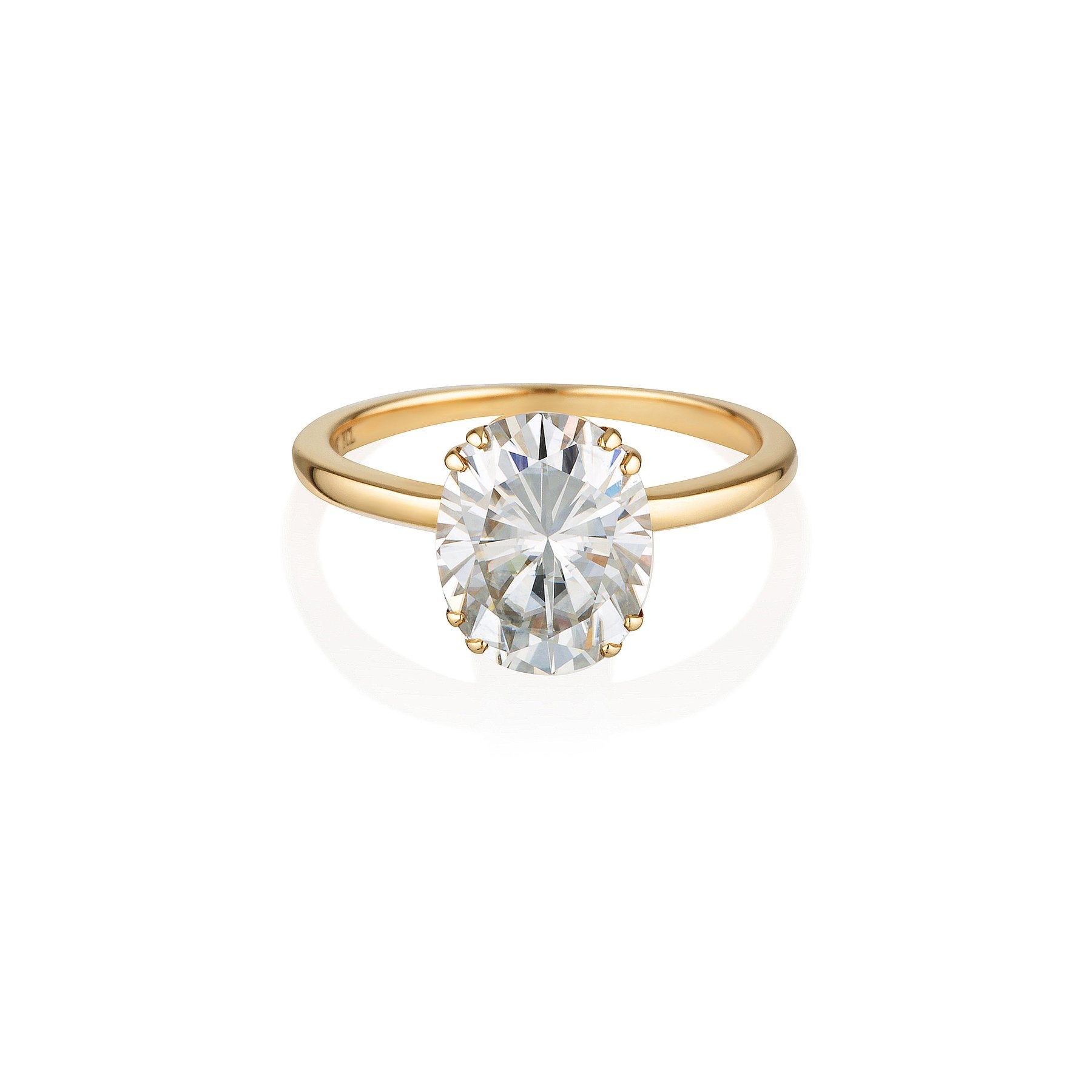 Oval moissanite ring / 14k solid